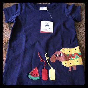 Hanna Andersson hot dog picnic tee 110 5y NWT
